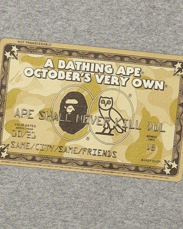 Pánské Mikiny Bape X OVO Card Crew Neck Šedé | 16398BXYO