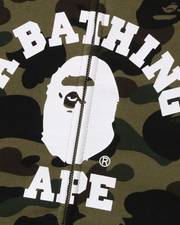 Pánské Mikiny S Kapucí Bape 1st Camo Crazy College Full Zip Zelene | 76129EPIQ