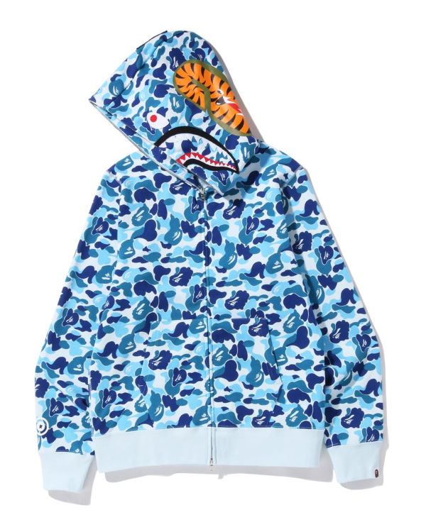 Pánské Mikiny S Kapucí Bape ABC Camo Shark Full Zip Blankyt | 12947RICX