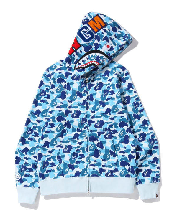 Pánské Mikiny S Kapucí Bape ABC Camo Shark Full Zip Blankyt | 12947RICX