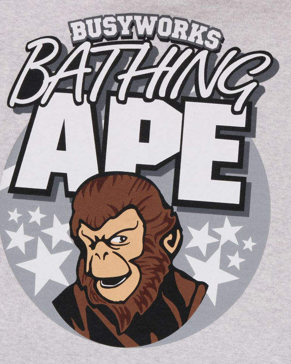 Pánské Mikiny S Kapucí Bape Ape Relaxed Fit Pullover Šedé | 93405QMAT