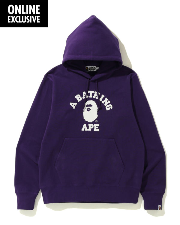 Pánské Mikiny S Kapucí Bape College Fialové | 23504FBMT