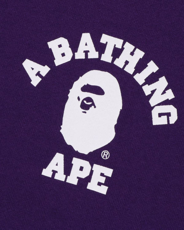 Pánské Mikiny S Kapucí Bape College Relaxed Fit Full Zip Fialové | 08723MTJA