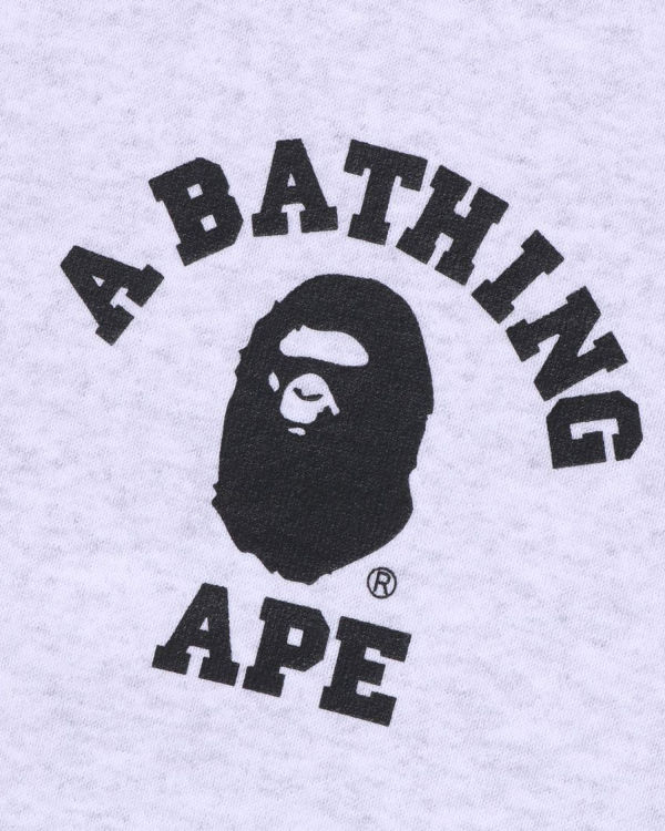 Pánské Mikiny S Kapucí Bape College Relaxed Fit Full Zip Světle Šedé | 74950HGTQ