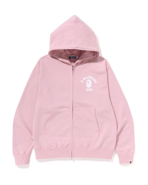 Pánské Mikiny S Kapucí Bape College Relaxed Fit Full Zip Růžové | 76025YUIK