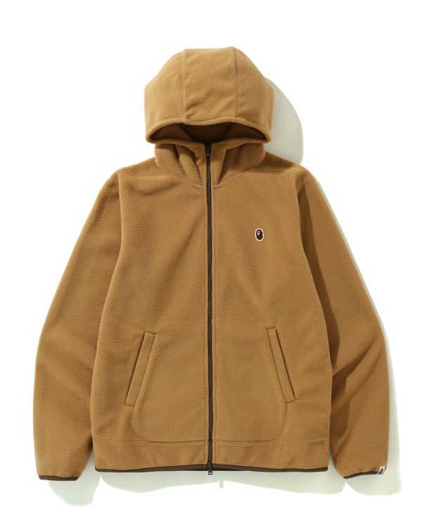 Pánské Mikiny S Kapucí Bape Fleece one point zip Béžový | 49136INTA