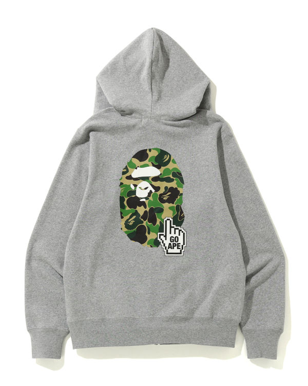 Pánské Mikiny S Kapucí Bape Online full zip Světle Šedé | 15962JTWD