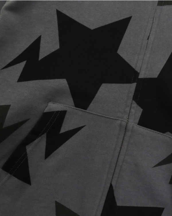 Pánské Mikiny S Kapucí Bape STA Pattern Relaxed Fit Full Zip Černé | 42318WBXR