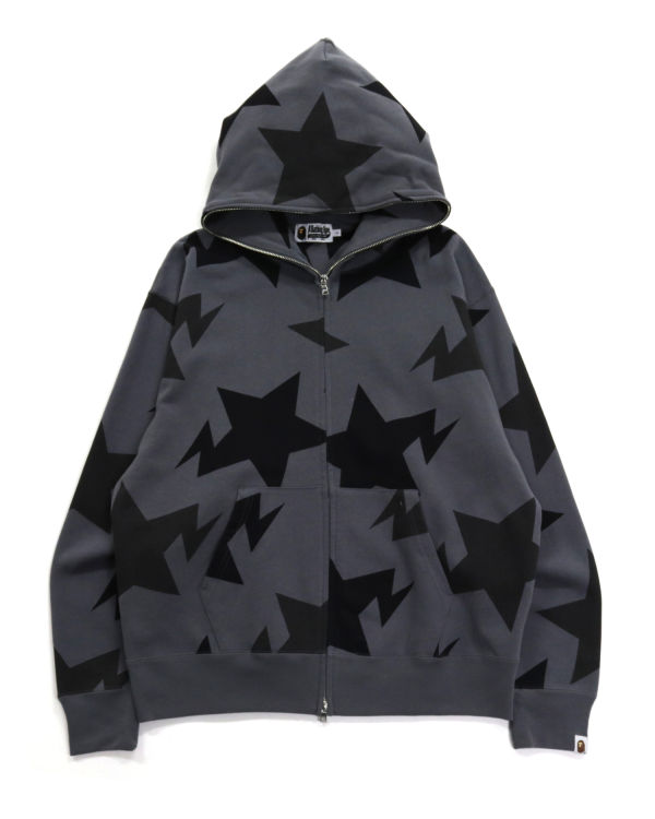 Pánské Mikiny S Kapucí Bape STA Pattern Relaxed Fit Full Zip Černé | 42318WBXR