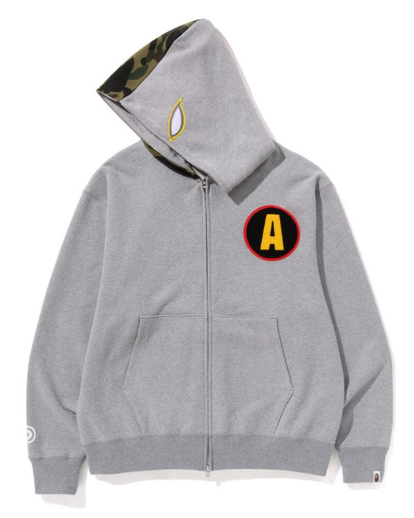 Pánské Mikiny S Kapucí Bape Shadow Relaxed Fit Full Zip Šedé | 26904YECD
