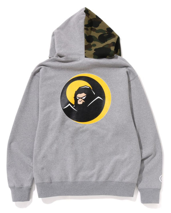 Pánské Mikiny S Kapucí Bape Shadow Relaxed Fit Full Zip Šedé | 26904YECD