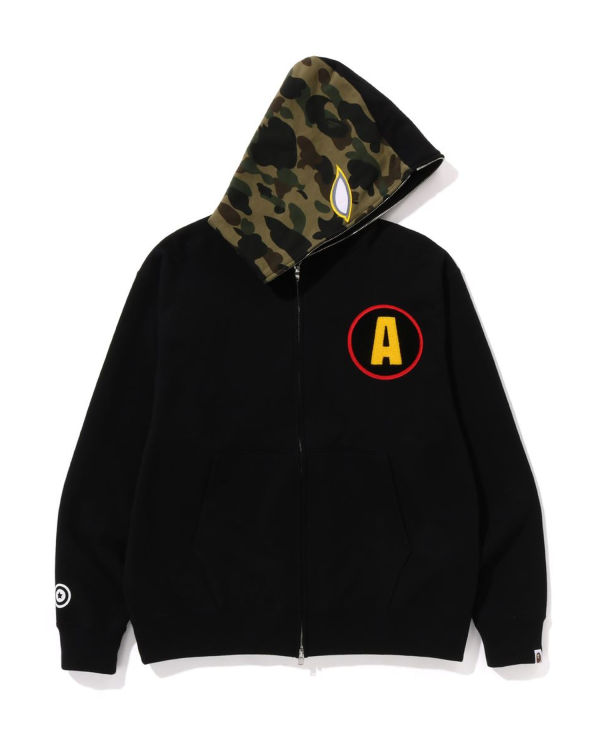 Pánské Mikiny S Kapucí Bape Shadow Relaxed Fit Full Zip Černé | 76129MYEJ