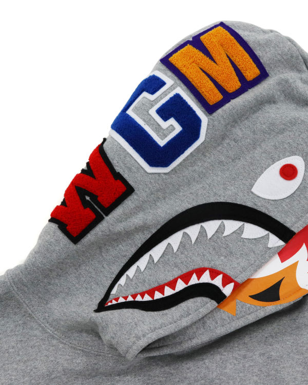Pánské Mikiny S Kapucí Bape Shark Inside Tiger Pullover Šedé | 76231WSNH