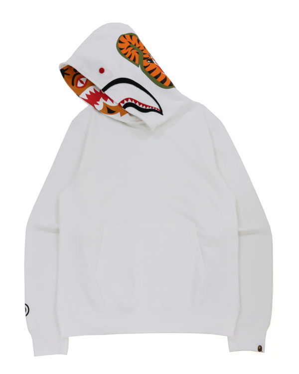 Pánské Mikiny S Kapucí Bape Shark Inside Tiger Pullover Bílé | 94810LNUP