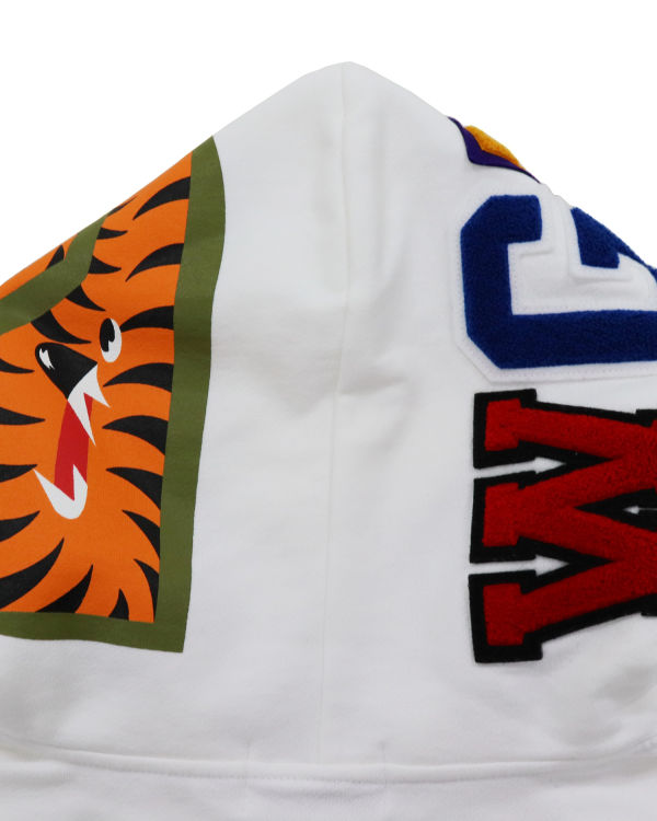 Pánské Mikiny S Kapucí Bape Shark Inside Tiger Pullover Bílé | 94810LNUP