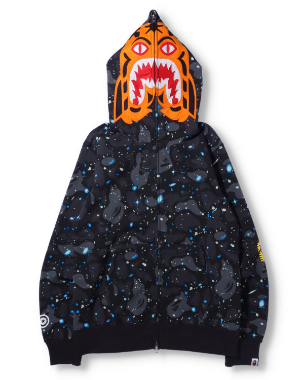 Pánské Mikiny S Kapucí Bape Space Camo Tiger Full Zip Černé | 45912OWHD
