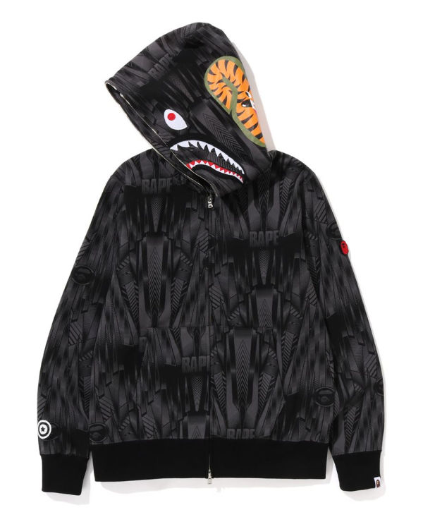 Pánské Mikiny S Kapucí Bape Speed Racer Shark Full Zip Černé | 27548CNIY