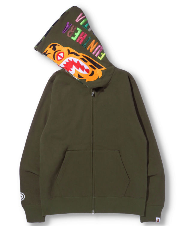 Pánské Mikiny S Kapucí Bape Tiger Full Zip Zelene | 45293YVPK