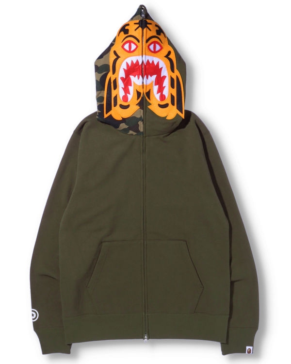 Pánské Mikiny S Kapucí Bape Tiger Full Zip Zelene | 45293YVPK
