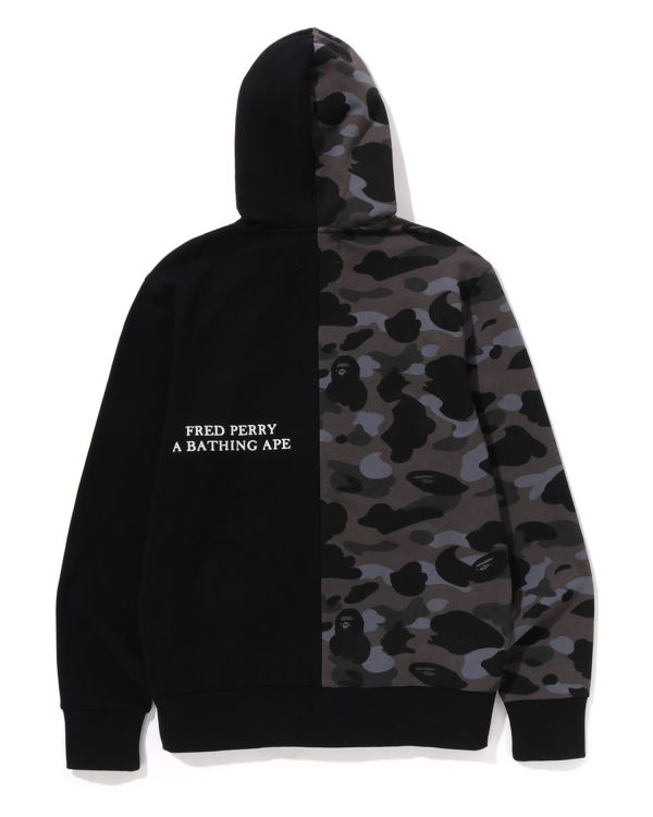 Pánské Mikiny S Kapucí Bape X Fred Perry Color Camo Zip Černé | 57602BYSC