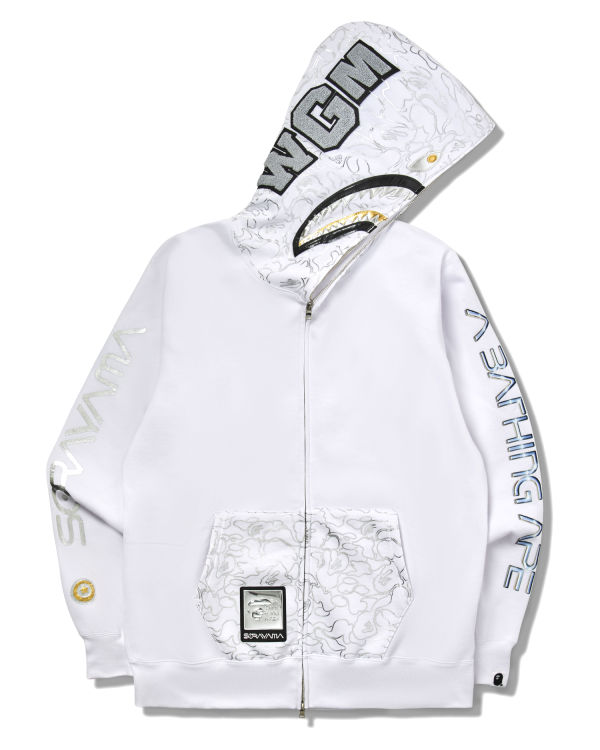 Pánské Mikiny S Kapucí Bape X Hajime Sorayama Shark Full Zip Bílé | 82749ISOX