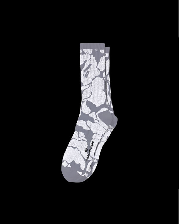 Pánské Ponožky Bape Reflective Camo Bílé | 89210BXMU