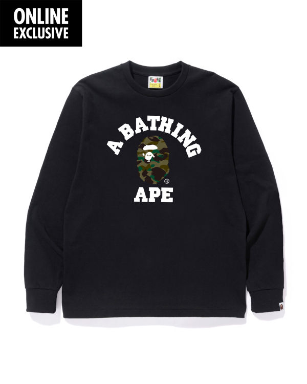 Pánské Tričko Bape 1st Camo College Černé | 59207LIAN