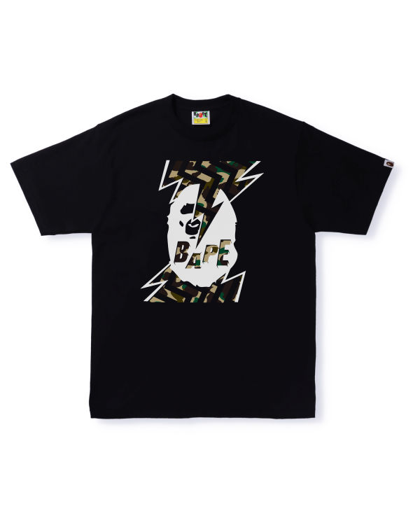 Pánské Tričko Bape 1st Camo Lightning Ape Head Černé | 78295JQRC