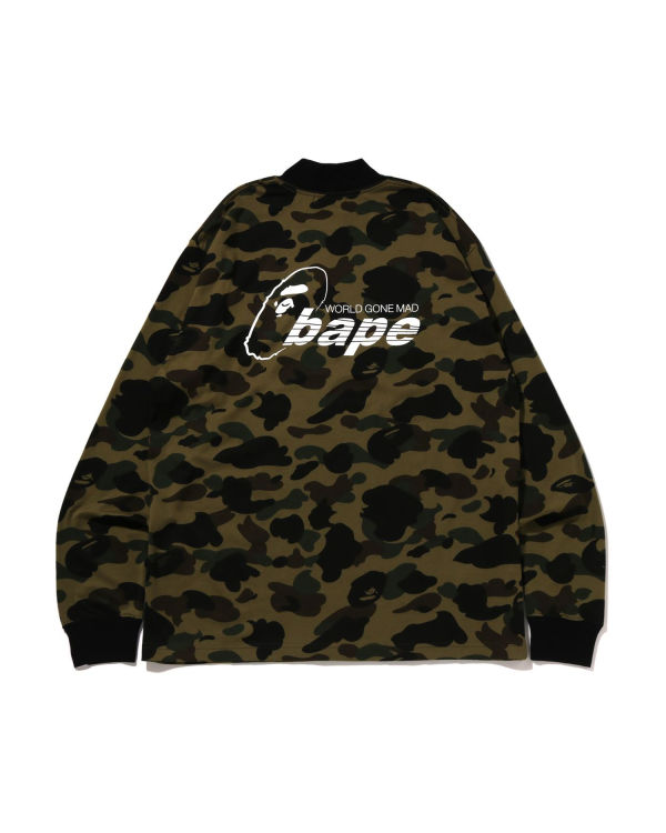 Pánské Tričko Bape 1st Camo Mock Neck Relaxed Fit L/S Zelene | 69472RAGK