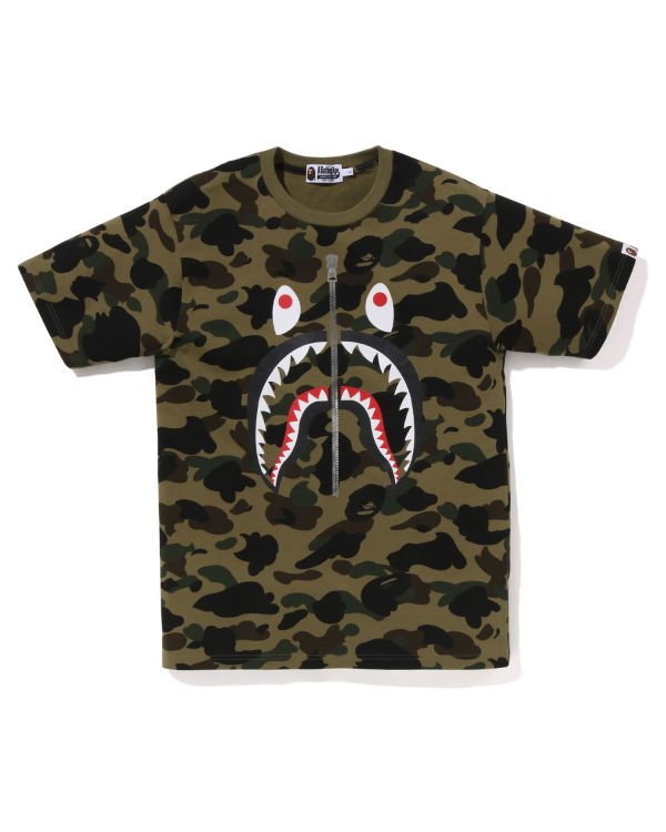 Pánské Tričko Bape 1st Camo Shark Zelene | 10248IDWH