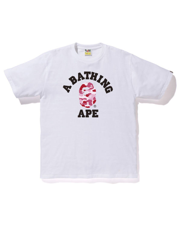 Pánské Tričko Bape ABC Camo College Bílé | 93502IBOJ
