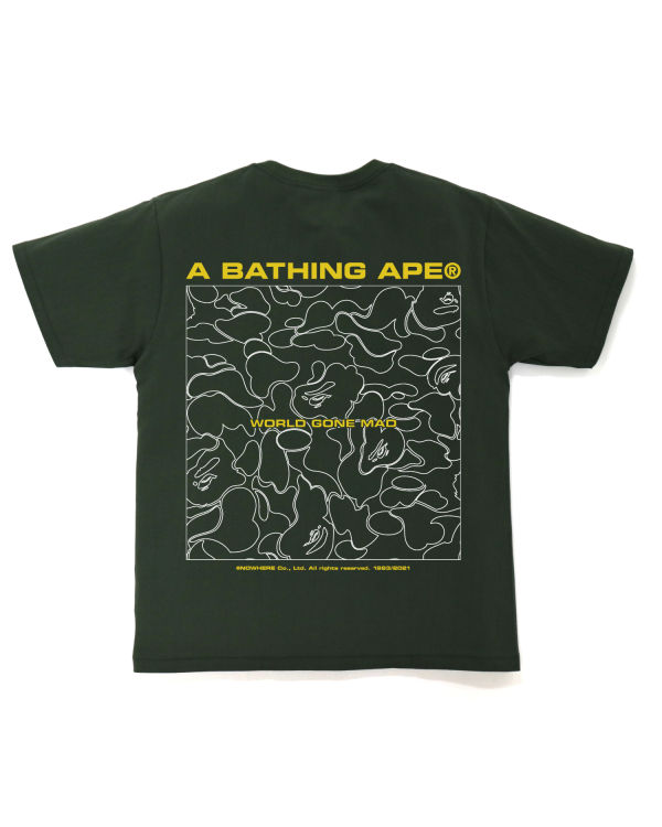 Pánské Tričko Bape A Bathing Ape Line Camo Tmavě Zelene | 21907HVUL