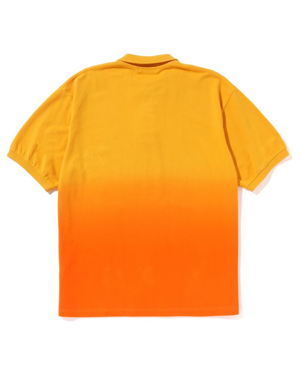 Pánské Tričko Bape Ape Head One Point Gradation Relaxed Fit Polo Oranžové | 67108DAJX