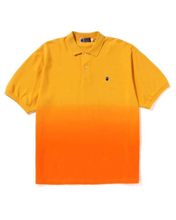 Pánské Tričko Bape Ape Head One Point Gradation Relaxed Fit Polo Oranžové | 67108DAJX