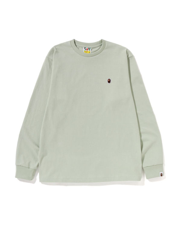Pánské Tričko Bape Ape Head One Point L/S Zelene | 12637DHKW