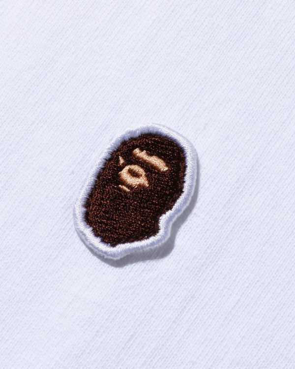 Pánské Tričko Bape Ape Head One Point L/S Bílé | 27854LOIZ