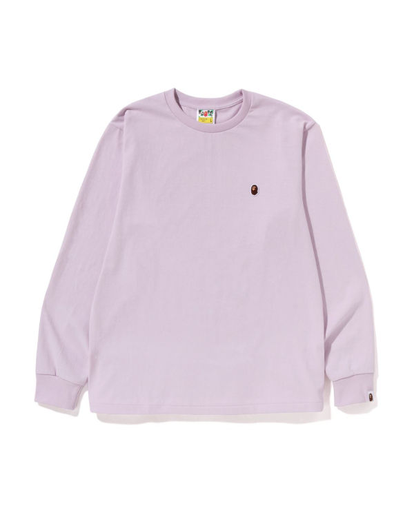 Pánské Tričko Bape Ape Head One Point L/S Fialové | 40325QBNK