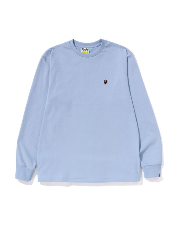 Pánské Tričko Bape Ape Head One Point L/S Světle Blankyt | 76483XNOG