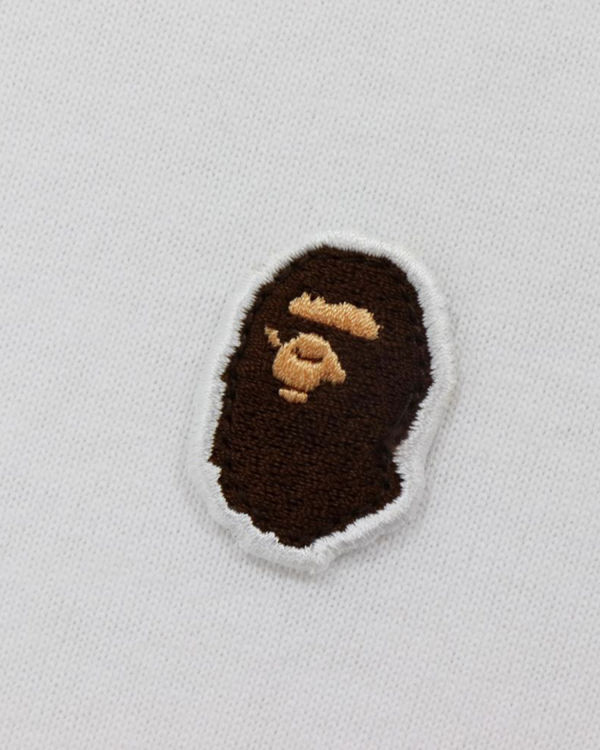 Pánské Tričko Bape Ape Head One Point Relaxed Fit L/S Bílé | 23580VUEA