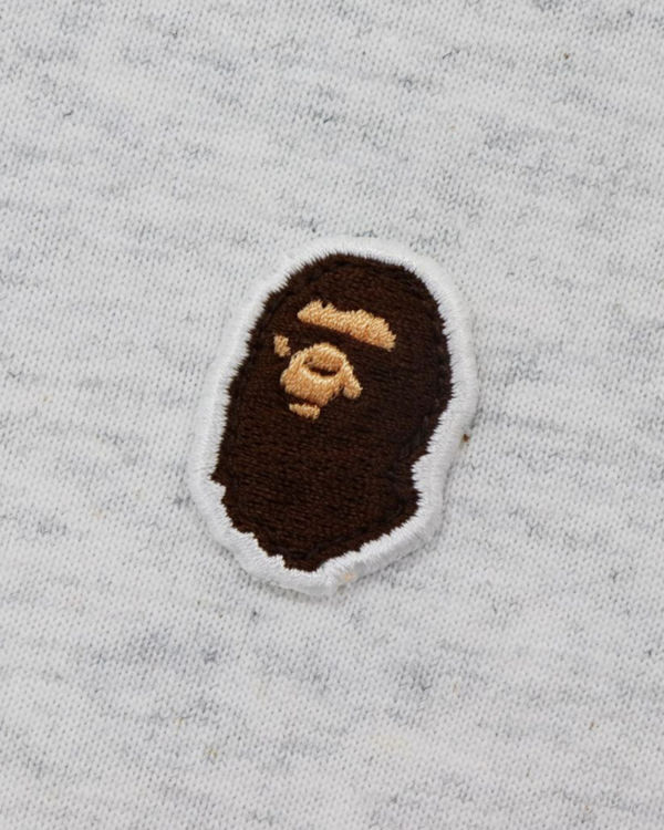 Pánské Tričko Bape Ape Head One Point Relaxed Fit L/S Šedé | 24836MAZJ