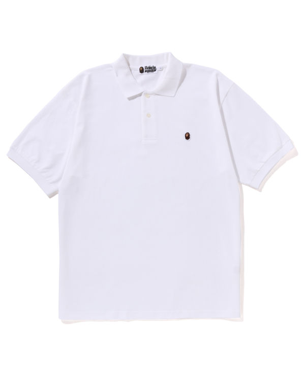 Pánské Tričko Bape Ape Head One Point Relaxed Fit Polo Bílé | 37861HWPL