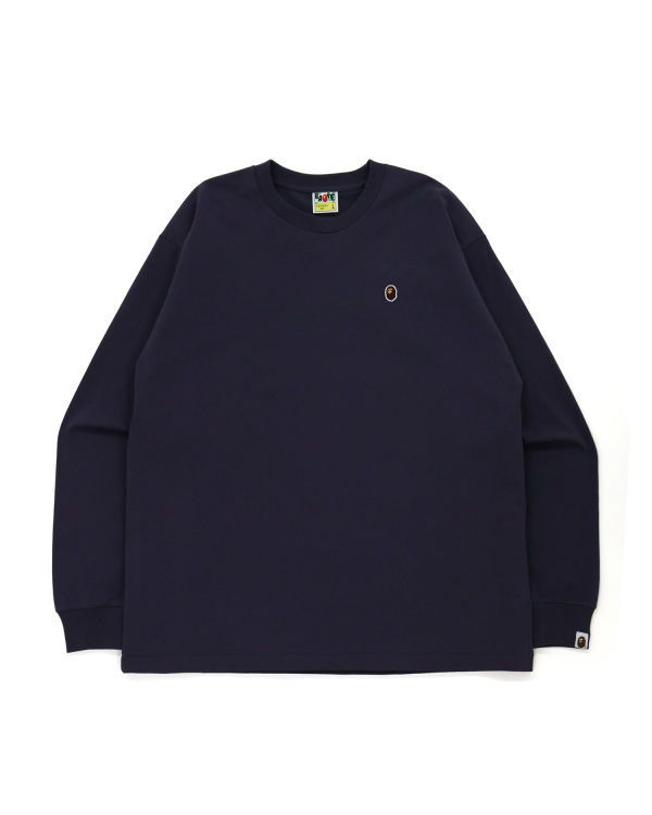 Pánské Tričko Bape Ape Head One Point Relaxed Fit L/S Fialové | 47109YCXI