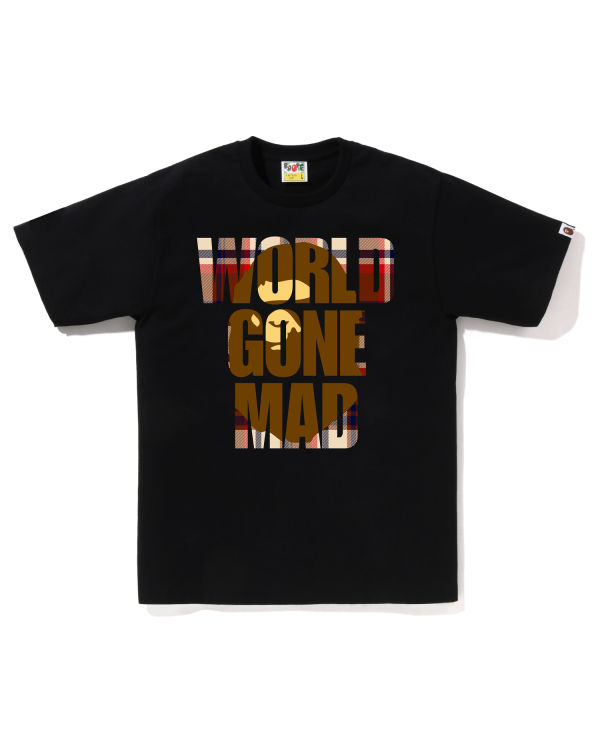 Pánské Tričko Bape Check WGM Ape Head Overlap Černé | 30826SVUJ