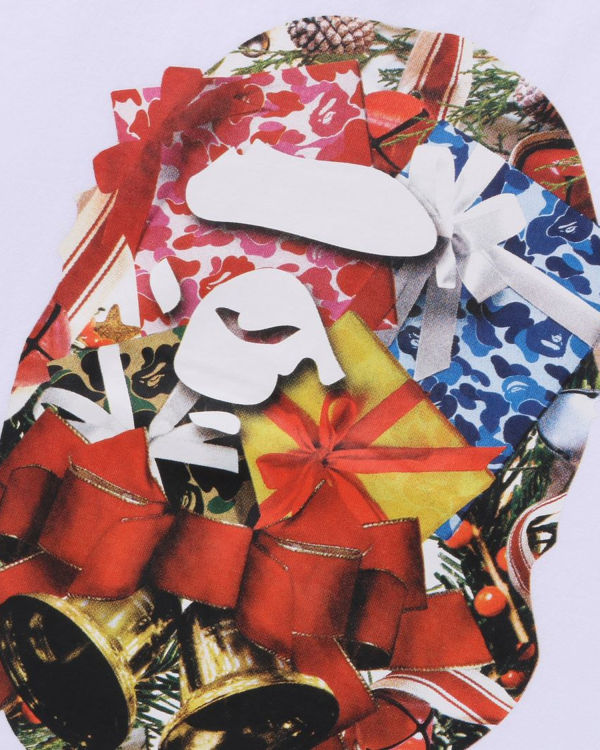 Pánské Tričko Bape Christmas Ape Head Bílé | 18973AJDM