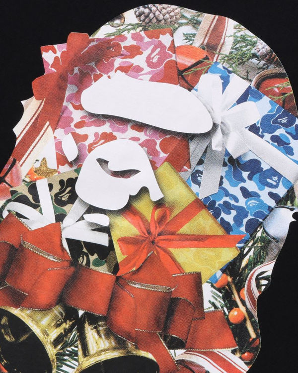 Pánské Tričko Bape Christmas Ape Head Černé | 91304LIVO