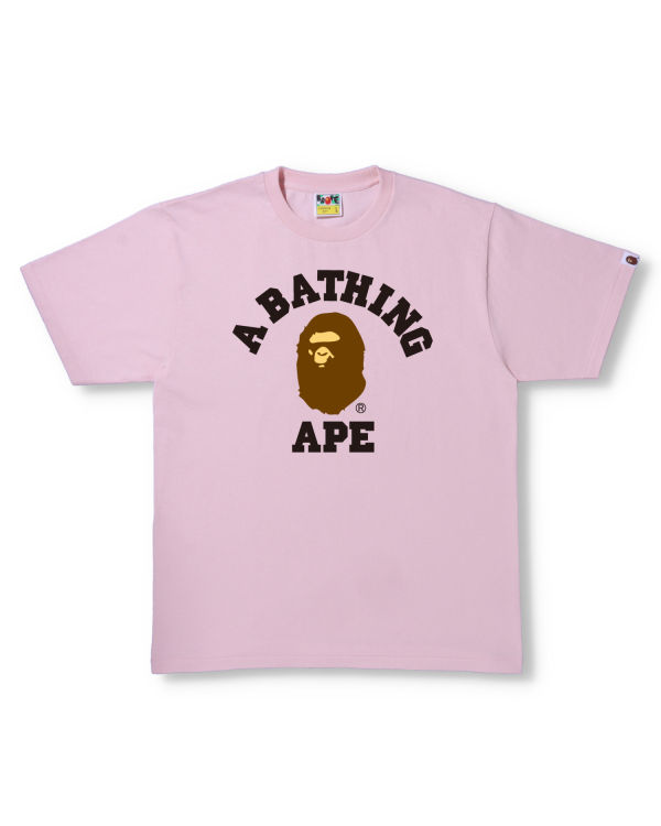 Pánské Tričko Bape College Růžové | 96728QNYB
