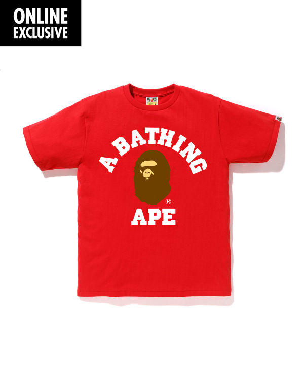 Pánské Tričko Bape College Světle Červené | 10365ZYET
