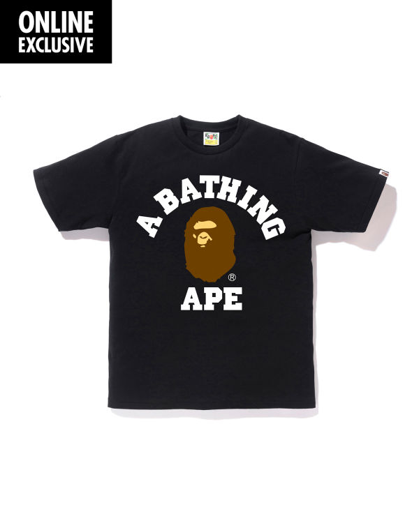 Pánské Tričko Bape College Černé | 56094TCQG