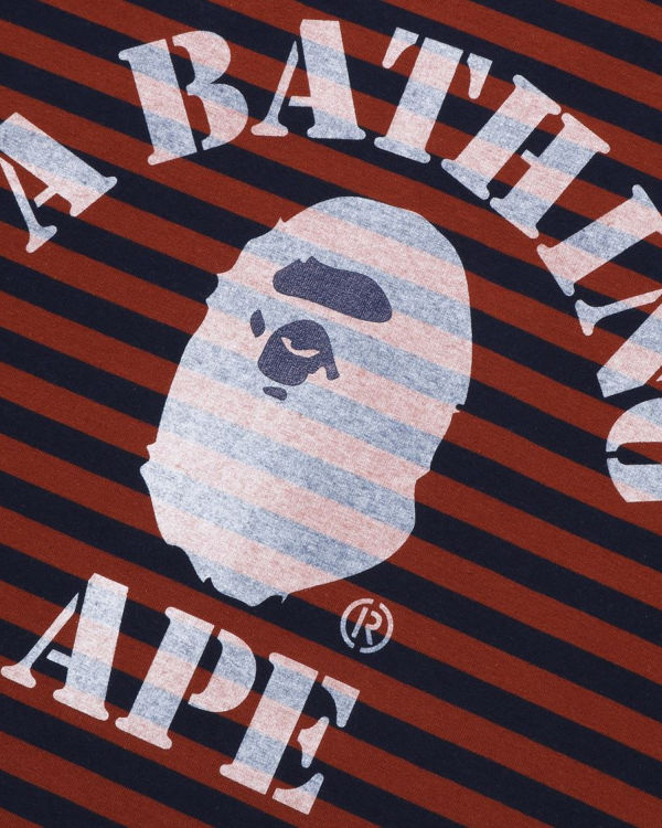 Pánské Tričko Bape Discharge College Hoop L/S Hnědé | 21645EVUY