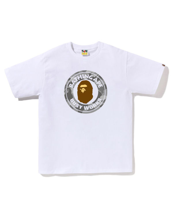 Pánské Tričko Bape Honeycomb Camo Busy Works Bílé | 31246OLHX